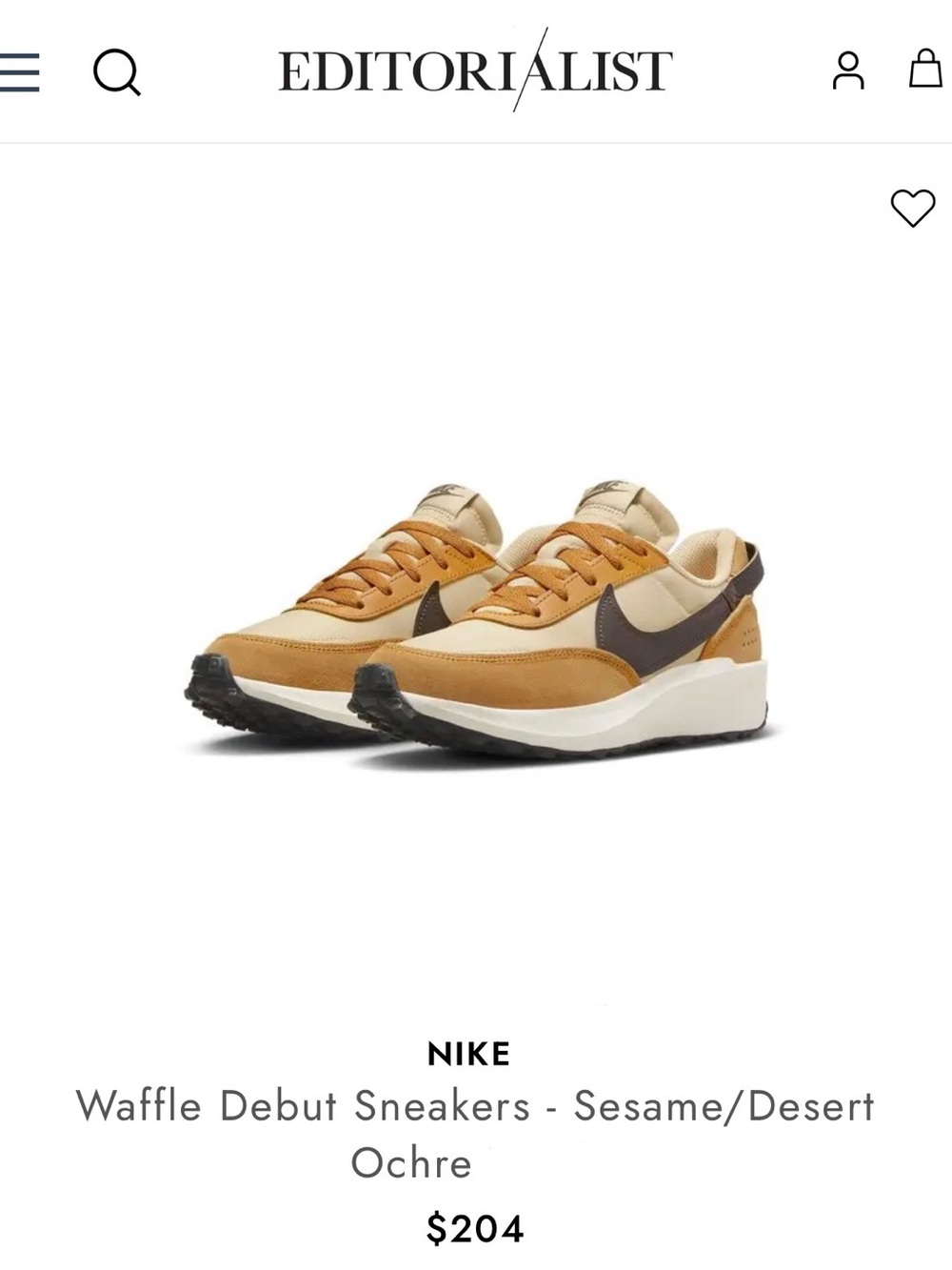 Nike Waffle Debut Sneakers - Sesame/Desert Ochre- Women’s size 11